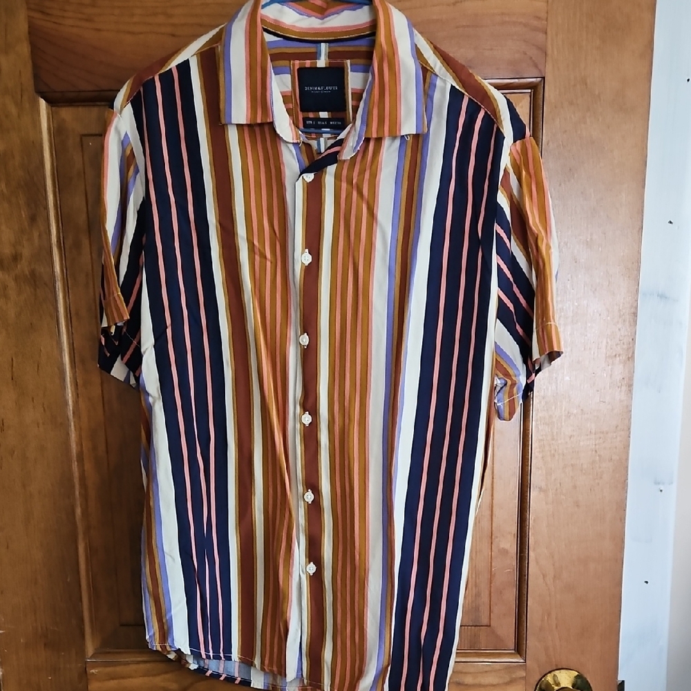 Denim & Flower Multicolor Striped Button Down Shirt